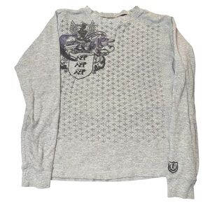 Ezekiel graphic print thermal long sleeve shirt men’s sz Medium Y2K